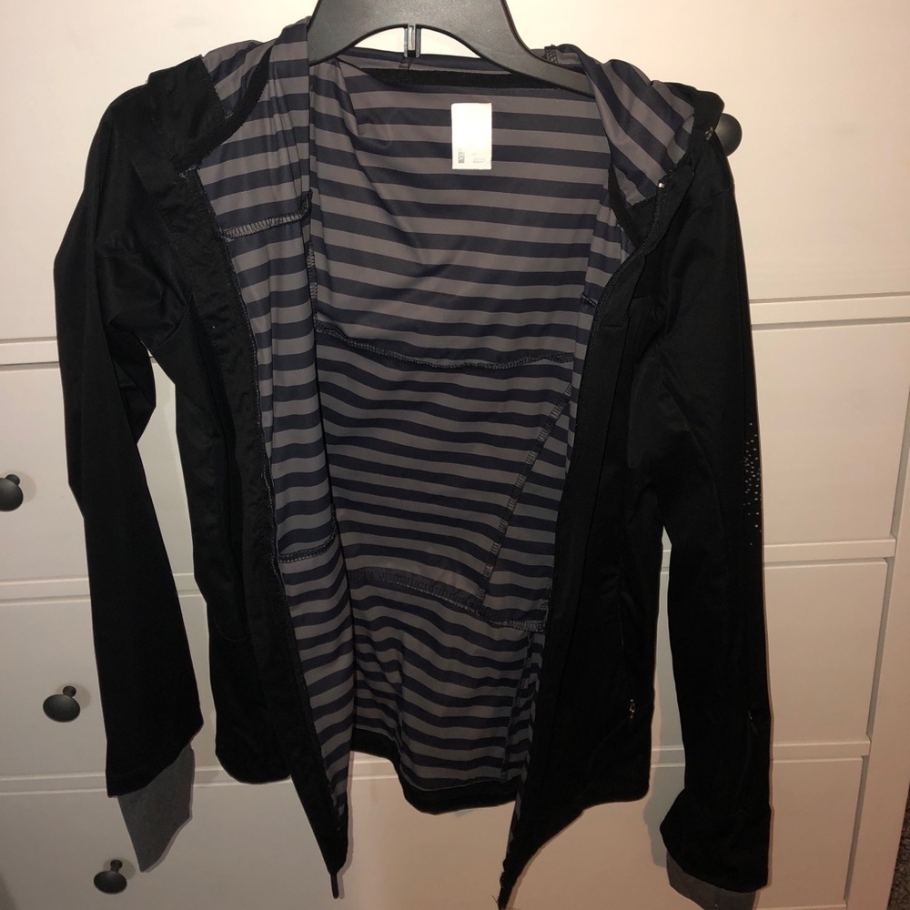 Black windbreaker